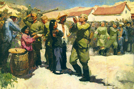 М. Анчаров. Освобождение Маньчжурии. Холст, масло