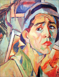 А. Дейнека. Автопортрет в панаме, 1920-е