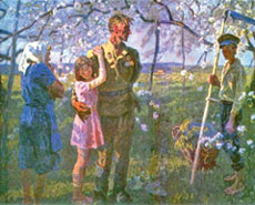 Май 1945 г.;  А. и С. Ткачёвы. 
